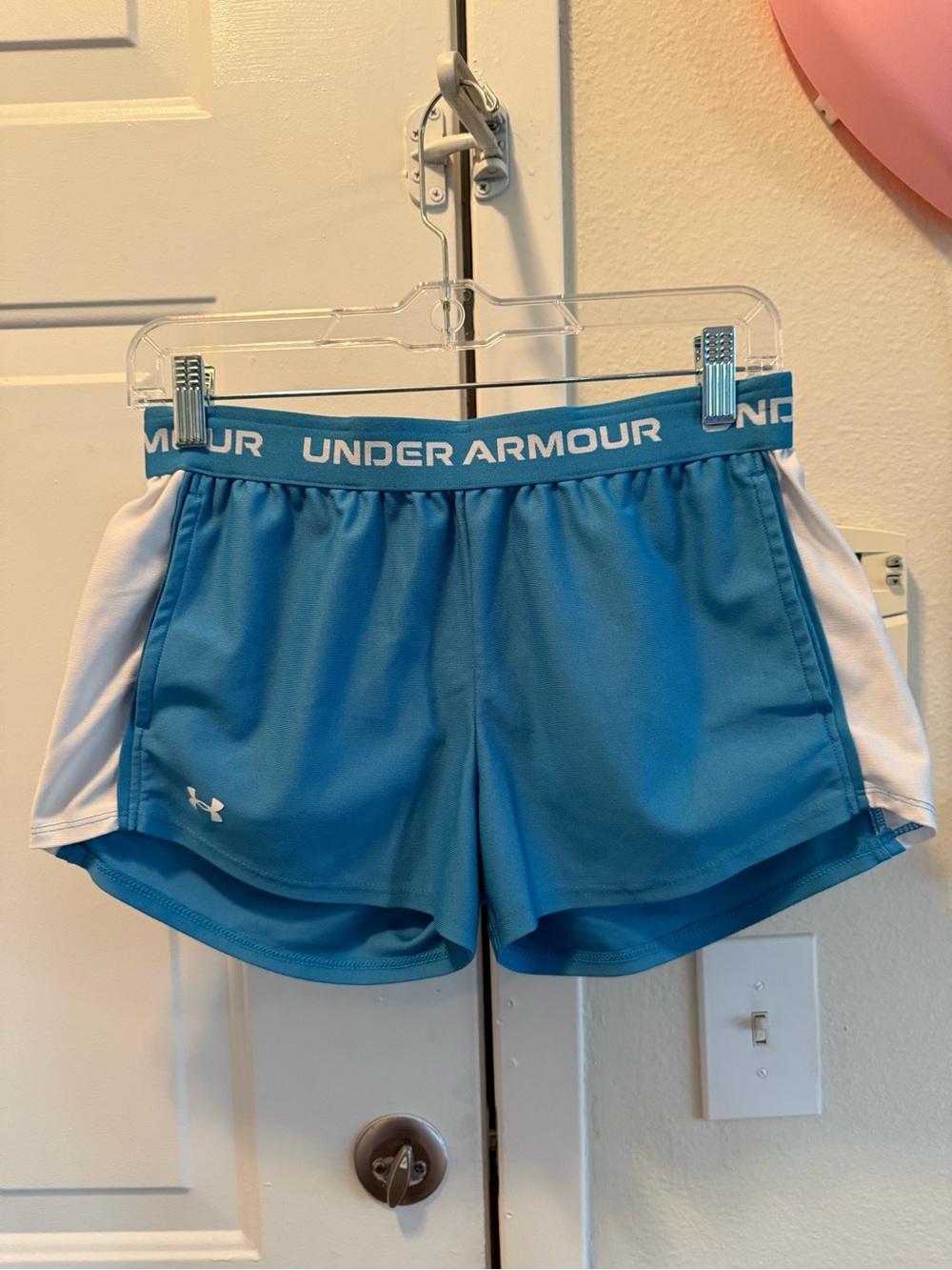 Under Armour Women's Teal Athletic Shorts with White Panels